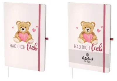 Produktbild von Notizbuch Liebe Wünsche – Teddy, A5, 96 linierte Seiten, Hardcover