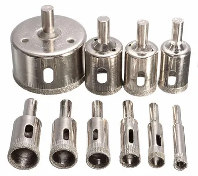 Produktbild von Diamantbeschichtete HSS-Bohrer-Set – 6-30 mm, 10 Stück, für Fliesen, Marmor, Glas