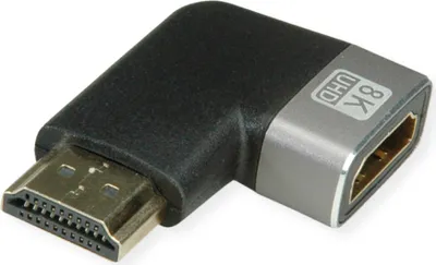 Produktbild von ROLINE 8K HDMI Adapter, HDMI ST/BU, 90° gewinkelt