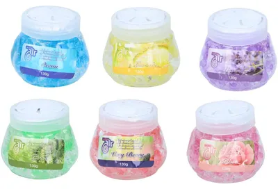 Image de 24x perles désodorisantes 130g parfum d'ambiance WC salle de bain boules boîtes distributeur appartement gel
