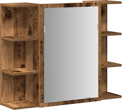 Produktbild von Bad-Spiegelschrank Altholz-Optik 80x20,5x64 cm Holzwerkstoff