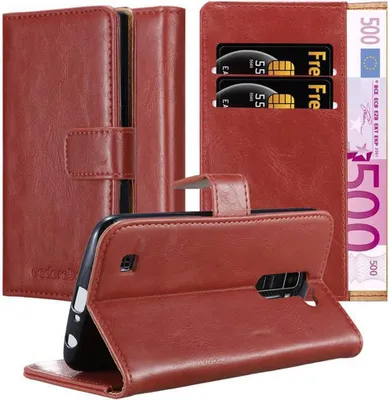 Produktbild von Cadorabo Hülle für LG K10 2016 Schutzhülle in Rot Handyhülle Book Tasche Case Etui Luxury