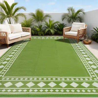 Produktbild von Outdoor Teppich 180 x 270 cm, wasserdicht, wendbar, UV-beständig, für Camping