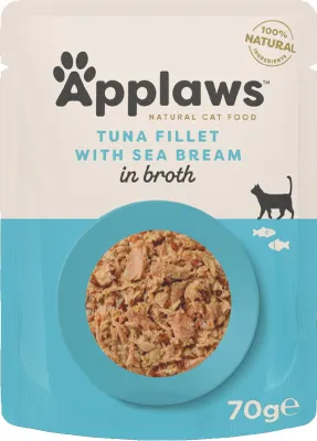Produktbild von Applaws Tuna Fillet with Seabream, Adult, Meeresfrüchte, Thunfisch, 70 g