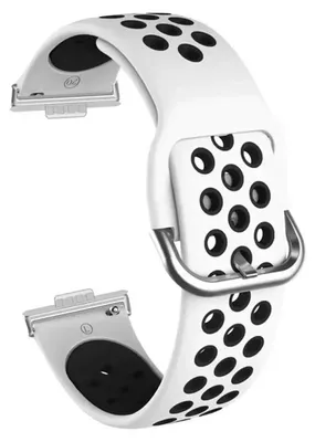 Obrázek produktu pro Silikonový náramek pro hodinky Huawei Watch Fit 5/5 Pro - náhradní řemínek pro chytré hodinky - 20 cm - zapínání na sponu - bílá a černá barva
