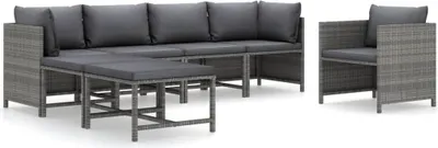 Obrázok produktu pre vidaXL 7-dielna záhradná obývacia súprava s vankúšmi Poly Rattan Grey