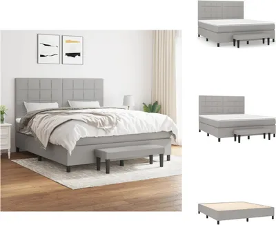 Produktbild von vidaXL Boxspringbett mit Matratze Hellgrau 180x200 cm Stoff -  Betten & Bettgestelle