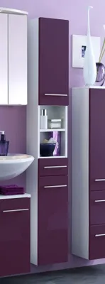Produktbild von Säulenschrank Small 25cm 1 Schublade und 2 Türen - hochglänzend lila