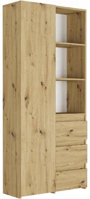 Obrázek produktu pro Regál kancelářský 80 cm 1 dveře 3 zásuvky FRAMIRE B-80-S3 artisan