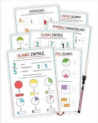 Produktbild von Plansze edukacyjne - Ułamki zwykłe 4 karty