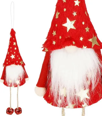Zdjęcie produktu dla Skrzat GNOM z dzwoneczkami 33 cm, ozdoba świąteczna