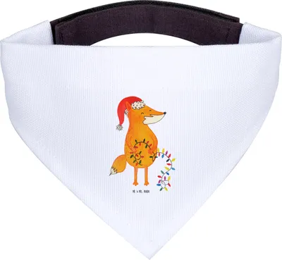 Produktbild von Mr. & Mrs. Panda Halstuch Hund Fuchs Weihnachten - Weiß - Geschenk, Weihnachtsmann, Nikolaus, Tuch, Hundehalstuch, Hunde-Bandana, Schal Für Hunde, Winter, Heiligabend