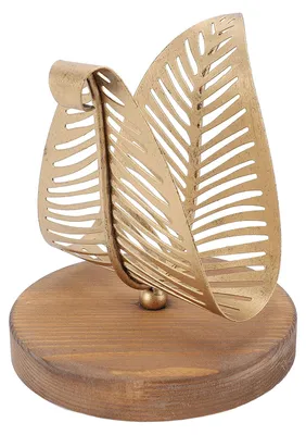Image de Porte-serviettes moderne sur pied, distributeur de mouchoirs de table, rangement pour essuie-tout de comptoir, en forme de feuille