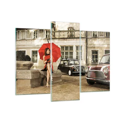 Produktbild von Bilder auf glas - Attraktiv Frau Spaziergang Regenschirm - 130x100cm - Glasbilder - Wandbilder - Kunstdruck - Wanddekoration aus Glas - Glas Bilder - Wandbild auf Glas - GCB130x100-2384