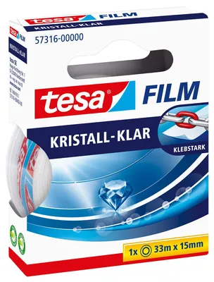 Produktbild von tesa tesafilm Crystal Clear Klebeband - extra transparent - 33 m x 15 mm
