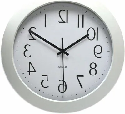 Image de Horloge ronde moderne avec grands chiffres - Décoration classique - Diamètre 30,5 cm - Couleur vive.