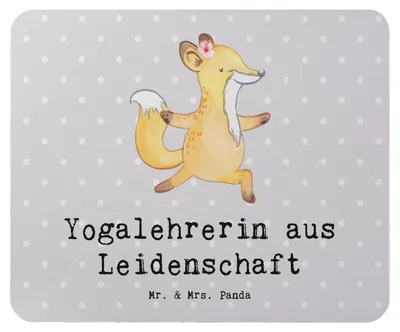 Produktbild von Mr. & Mrs. Panda Mousepad Yogalehrerin Leidenschaft - Grau Pastell - Geschenk, Mouse Pad, computermatte, laptop mauspad