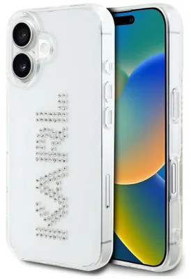 Immagine prodotto di Karl Lagerfeld Iml Strass Logo Custodia per Iphone 16 Trasparente