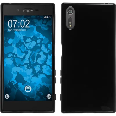 Produktbild von PhoneNatic Case kompatibel mit Sony Xperia XZ - schwarz Silikon Hülle transparent + 2 Schutzfolien