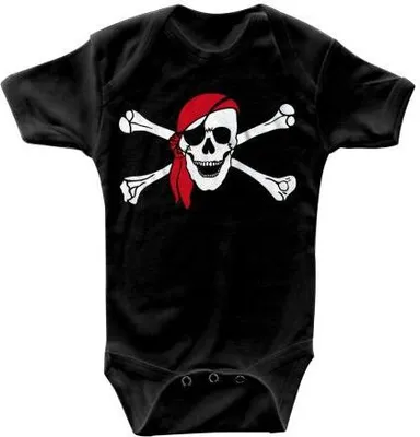 Produktbild von Babystrampler mit Print – Pirat Seeräuber - 08368 schwarz Gr. 0-24 Monate Größe - 12-18 Monate