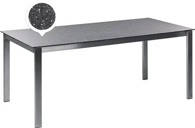 Zdjęcie produktu dla BELIANI Stół ogrodowy czarny rama ze stali nierdzewnej blat ze szkła hartowanego 180 x 90 cm nowoczesny design