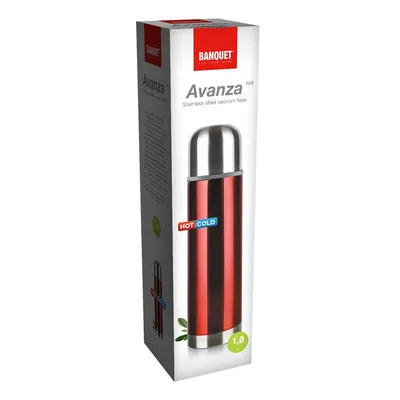 Produktbild von BANKETT Thermosflasche rostfreier Stahl AVANZA Red 1 l