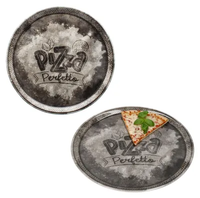 Obrázek produktu pro 2x Perfetto pizza talíř černý Ø 31,5 cm 2 osoby Servírovací talíř