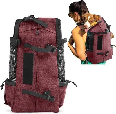 Image de Sac à dos de voyage pour chiens et chats, respirant, 16,5 kg, rouge