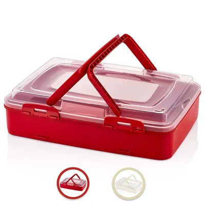 Immagine prodotto di Herzberg HG-L719: Contenitore per il trasporto di pasticceria da asporto, a singolo scomparto (color avorio)