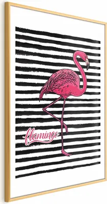 Produktbild von Posterpapier Poster - Black Stripes and Flamingo 21x30 cm Tiere g-C-0120-ao-a