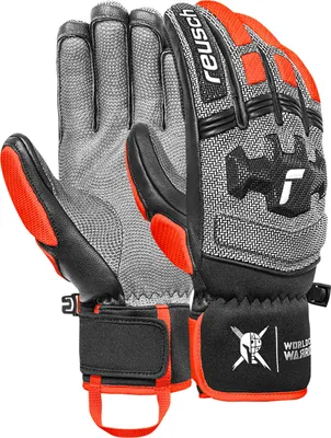 Produktbild von Reusch Fingerhandschuhe Worldcup Warrior DH mit winddichter und atmungsaktiver Funktion 7588 blck/silver/fluo red 9