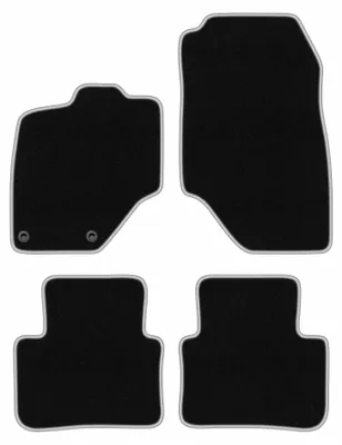 Productafbeelding van Velours automatten voor Peugeot 3008 III vanaf 2024 – 4-delig, zwart/zilver, op maat – Wielganizator CARLUX