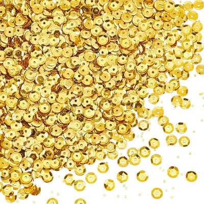 Productafbeelding van Pailletten - Plat en rond, 6 mm - Voor knutselen en naaien - Goudkleurig, 120 gram