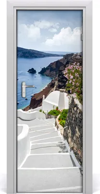 Produktbild von Tulup Türaufkleber 75x205 cm Dekorative Aufkleber Selbstklebend Wasserdichte Tapete Abnehmbar Schlafzimmer Wohnzimmer Wohnkultur - Santorini Griechenland
