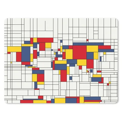 Produktbild von MuchoWow® Mauspad Mousepad Weltkarte - Mondrian - Farben 40x30 cm - Mousepads - Maus Mat - Pad - Mausunterlage - Anti Rutsch
