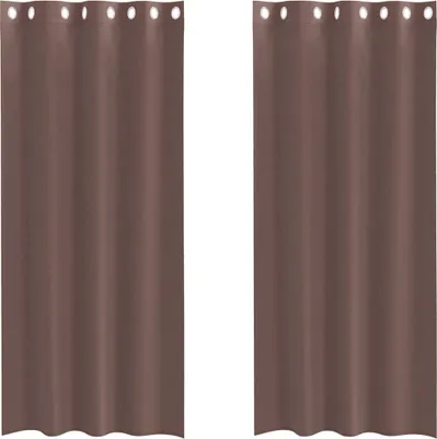 Zdjęcie produktu dla vidaXL Zasłony woalowe z oczkami 2 szt. Brązowy 140x245 cm
