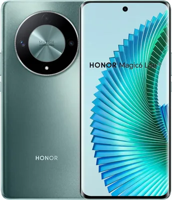 A product shot of a smartphone, showing both the front and back.