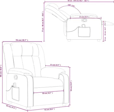 Produktbild von vidaXL Massagesessel Relaxsessel Grau Kunstleder