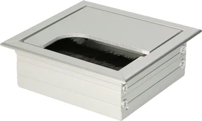 Produktbild von KOTARBAU® Aluminium Kabeldurchführung 80x80mm für Möbel Silber Kabeldose Kabeldurchlass Eckig Eloxiert