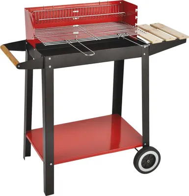 Image de Barbecue au charbon avec grille de 50 x 25 cm, tablette et support latéral en bois El Gaucho Montana