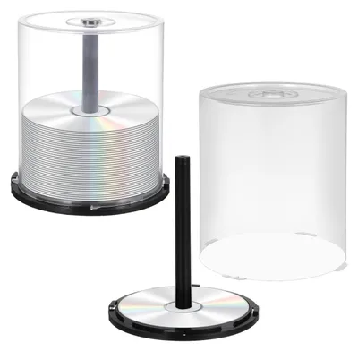 Immagine prodotto di 2 contenitori per lo stoccaggio di CD, ideali per conservare i dischi in modo sicuro