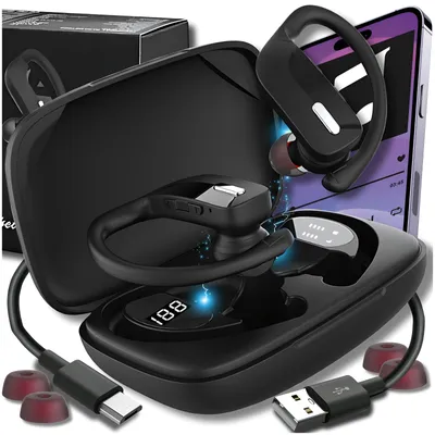 Zdjęcie produktu dla Słuchawki Bezprzewodowe Douszne Z Mikrofonem Bluetooth Sportowe Premium