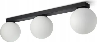 Produktbild von LUXOLAR Led Deckenleuchte - Deckenlampe 3-flammig schwarz 15W, G9 - Hängelampe wohnzimmer, Weiß Glas Kugeln
