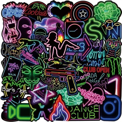 Immagine prodotto di Adesivi insegne al neon - 50 pz