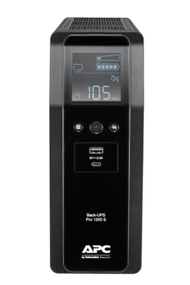 Obrázek produktu pro APC BACK UPS PRO BR 1200VA, Line-interaktivní, 1,2 kVA, 720 W, Sinus, C13 rozdvojovač, 8 AC zásuvky / AC zásuvek