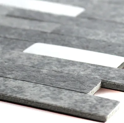 Produktbild von Vinyl Mosaikfliesen Maywald Selbstklebend Schwarz Silber
