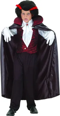 Produktbild von Vampirkostüm für Jungen schwarz-weiß-rot M 7-9 Jahre (120-130 cm)