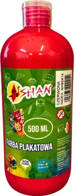 Zdjęcie produktu dla Farba plakatowa czerwona 500 ml Shan