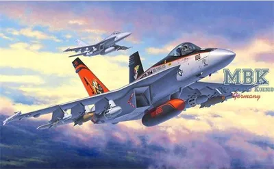 Produktbild von Revell F/A-18E Super Hornet, Starrflügelflugzeug-Modell, Montagesatz, 1:144, F/A-18E Super Hornet, Männlich, Kunststoff