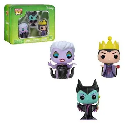 Produktbild von Funko Pop! Pocket Pop: Disney Villains Mini Vinyl Figure 3-Pack Tin [Rare]